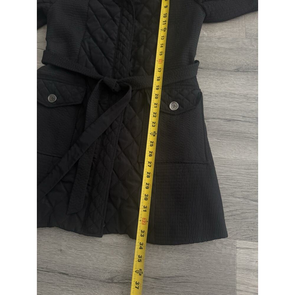 Burberry London Women’s M Quilted Jacket Trench Coat Tie Belt Nova Check Lining - Picture 6 of 11